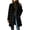 Black, variant on Women's Winter Notched Collar Plaid Wool Trench Coat Button Down Mid Long Overcoat Outerwear Green