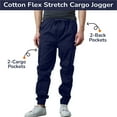 thumbnail image 3 of 2-Pack Men's Cotton Flex Stretch Cargo Jogger Pants (Sizes, S-2XL), 3 of 5