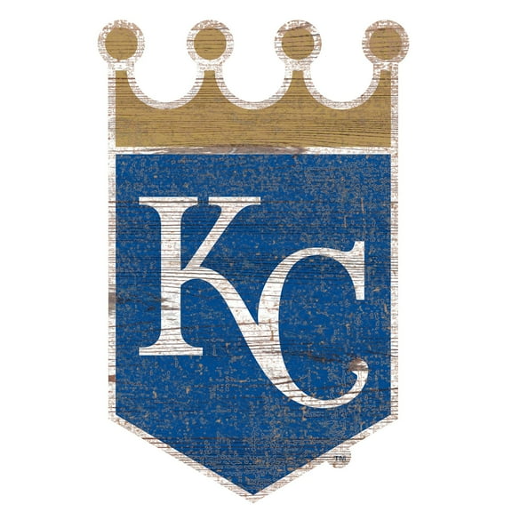 Kansas City Royals Distressed Logo Cutout Sign