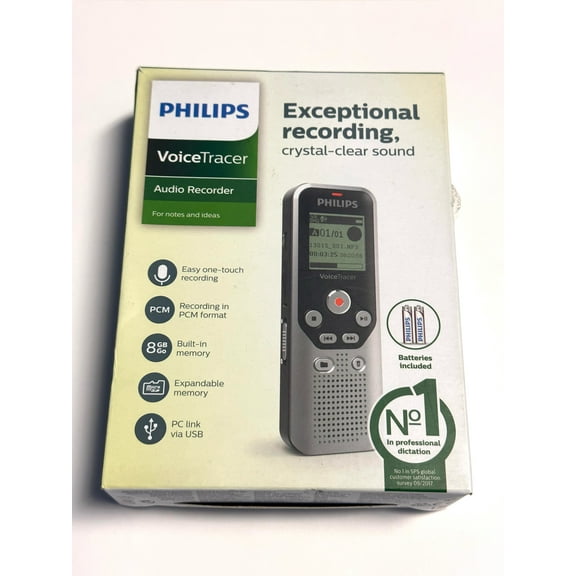 Restored Philips Voice Tracer DVT1250 Audio Recorder For Notes And Ideas (Refurbished)