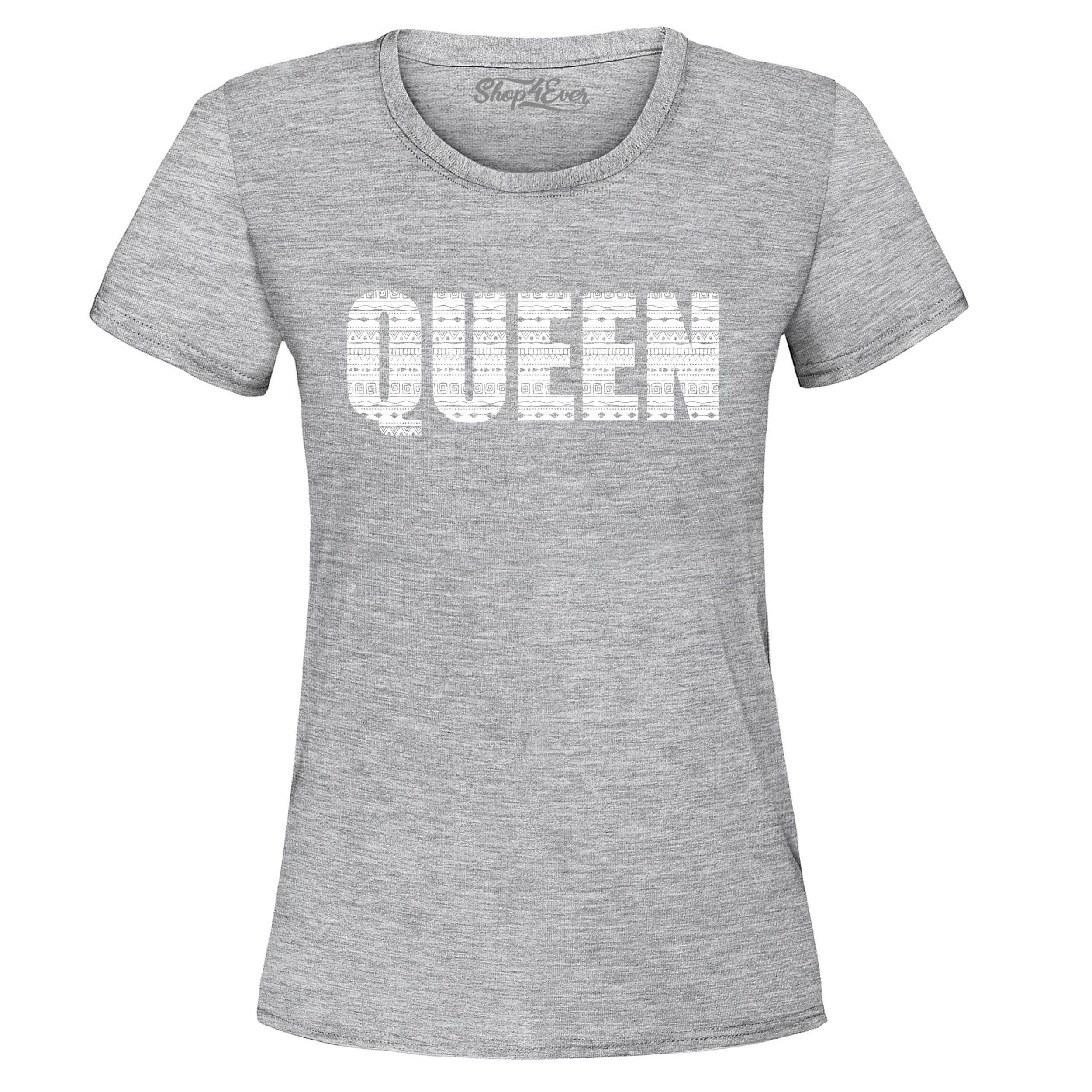 Shop4Ever Women's Queen African Pattern Style Graphic T-Shirt 