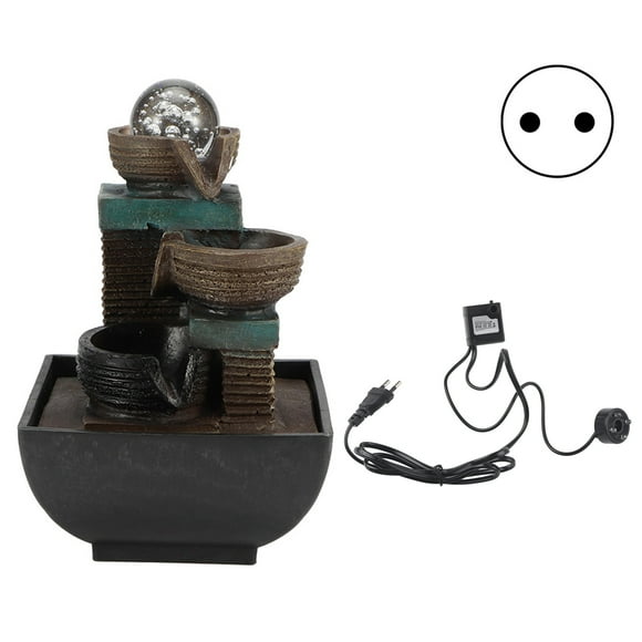 Desktop Fountain, LED Desktop Fountain, Desktop Decor Innovative Resin Indoor LED Illuminated For Office Home Type 9116 EU Plug 220V