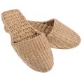 thumbnail image 1 of Greenadscape 1Par Zapatillas Tejidas De Paja Natural Con Y Antideslizante Para Uso En Casa, 1 of 8