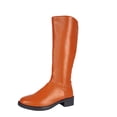 thumbnail image 3 of Willtoo Womens Knee High Boots, Round Toe Low Block Heel Tall Boots, Side Zipper Non Slip Casual Walking Shoes Smooth Upper Fashion Fall Winter Boots, 3 of 6