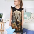thumbnail image 4 of Balery Enchanted Deer In Cave Camisón de princesa para niñas, pijama de algodón con mangas abullonadas, suave y bonito.-XX-Large, 4 of 6