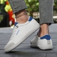 thumbnail image 4 of HEWUQI Women Minimalist Barefoot Canvas Sneaker Cushion Arch Support Non Slip Casual Shoe Low Top Slip on Solid Color Walking Shoes Blue Size 5.5, 4 of 7