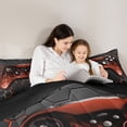 thumbnail image 4 of Manfei Gamer Gaming Bed in a Bag Full Size,Vindoe Game Bed Set,Orange Black Hexagon Bedding Full Size For Kid Boy,Lightweight Room Decorative Reversible,7 Pieces, 4 of 7