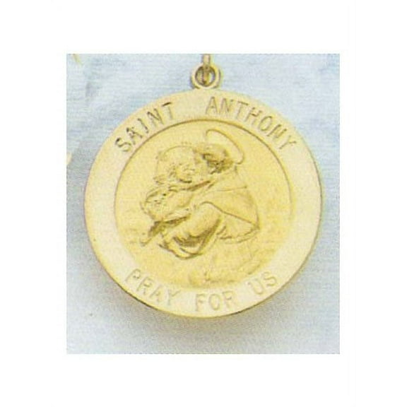 PicturesOnGold.com 14K Gold Saint Anthony Religious Medal - Solid 14k Yellow Gold, 2/3" (15mm)