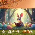 thumbnail image 3 of Pink Bunny Easter Banner Colorful Letters Peeps Backdrop Easter Eggs Carrot Decor Bunny Display for Easter Party Spring Celebration Kids Event, 3 of 4