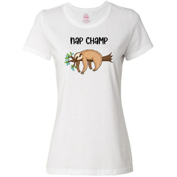 Inktastic Nap Champ Cute Sleeping Sloth Women's T-Shirt