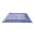 thumbnail image 2 of Ahgly Company Machine Washable Indoor Square Abstract Blue Modern Area Rugs, 3' Square, 2 of 4