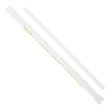 Karat Earth 9" Giant Paper Straw (7mm) Wrapped - White (1,200 ct)