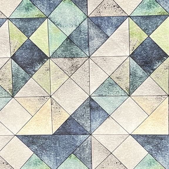 Decora Furnishings Soft Thick Luxurious Velvet Fabric Digitally Printed Geometric Design Upholstery Material for Sofa Cushion Chair Cover Craft - Width 54 inches - Fabric by The Yard (Denim Navy)