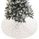 thumbnail image 3 of Falda de árbol de Navidad de felpa blanca Cubierta de árbol Cubierta de árbol de Navidad blanca redonda Soporte de árbol de Navidad Alfombra Techo Decoración de árbol de Navidad, 122 cm JFHHH pequeña, 3 of 4