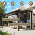 thumbnail image 6 of Aoxun 10' x 12' Gazebo for Patio, Large Wall-Mounted Heavy Duty Awnings, Gazebo Pergola with Sloped Roof, for Backyard, Deck, Patio, 6 of 7
