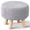 Grey, variant on 100% Hand Knitted Pouf, Round Footrest with 4 Non-Skid Wood Legs, Boho Décor Cotton Rope Pouffe Beside Sofa, Leisure Floor Step Chair for Living Room (Yellow)
