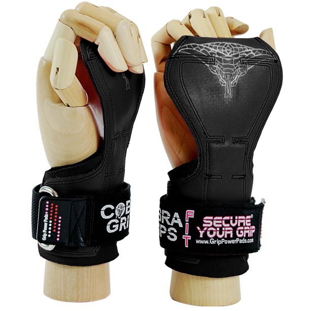 ¡Cobra Grips FIT para damas! Guantes de levantamiento de pesas Correas resistentes Alternativa a los ganchos de levantamiento de potencia para peso muerto con soporte para muñeca acolchado de neopreno