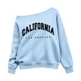 thumbnail image 5 of CAICJ98 Cute Sweatshirts for Teen Girls Lightweight Off The Shoulder Shirts Kids Girls Oversized Letter Print Pullover Long Sleeve Y2K Trendy Loose Fit Tunic Tops, Size 5-6 Years, 5 of 5
