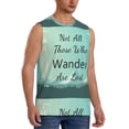 thumbnail image 2 of Uemuo Not All Those Who Wander Are Lost1 Pattern Men's Sleeveless T-Shirt,Muscle Athletic Tank Top, Moisture-wicking Quick-dry Breathable Classic Tee Top for Gym Run Outdoor Sports-X-Large, 2 of 8