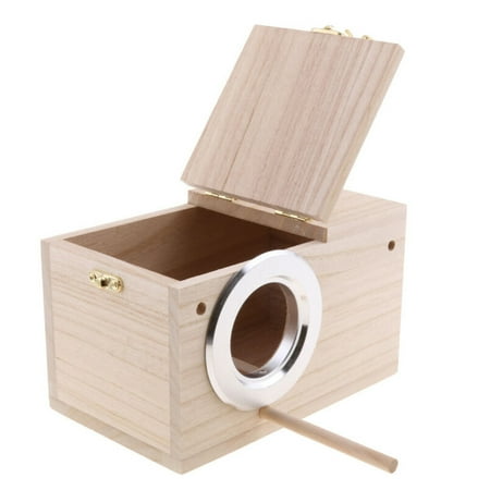 2Sizes Bird Breeding Wooden Nest Box Nesting Birdhouse Canary Finch Budgie Roost