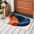 thumbnail image 5 of Navy Blue Burnt Orange Large Area Rugs for Bedroom Living Room, Soft Non Slip Carpet Bedside Rug, Boho Art Modern Geometric Rectangular Floor Cover Kitchen Accent Rug 2'x3' for Dining Room/Office, 5 of 9