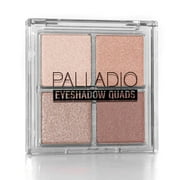 "Palladio Eyeshadow Quads Velvety Pigmented Blendable Matte, Metallic & Shimmer Finishes, Creamy Formula, Four Way Quad Eye Shadow Palette, Talc-Free (Girly)"
