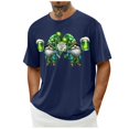 thumbnail image 5 of lcziwo St Patricks Day Hawaiian Shirts for Men Fummy Gnome Print Round Neck Graphic Tee Shirts 2025 Spring Summer Loose Fit Short Sleeve Streetwear Daily Deals,Navy,S, 5 of 6