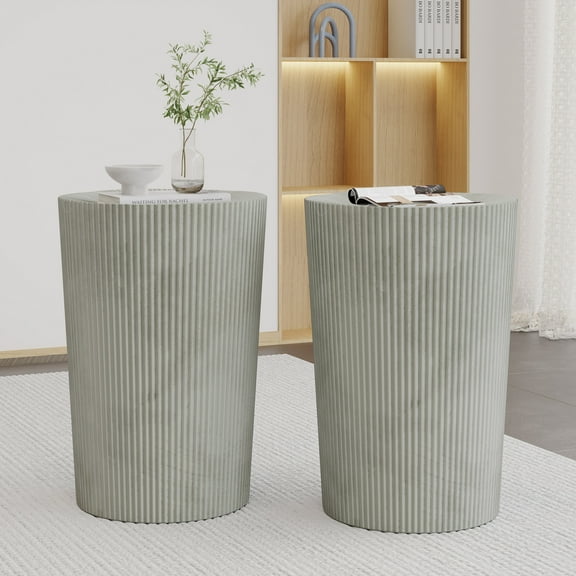 Noble House Bartram Metal Sunburst Side Tables, Set of 2, Brushed Antique Silver