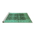 thumbnail image 2 of Ahgly Company Machine Washable Indoor Rectangle Oriental Turquoise Blue Traditional Area Rugs, 6' x 9', 2 of 4