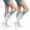 White Bright Blue Red, variant on Women's Athletic Knee High Socks 3 Stripes Cotton Blend White Blue 2 Pairs Size 9-11