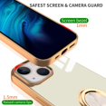 thumbnail image 3 of Compatible for iPhone 14 Case with Ring Holder Kickstand [with Magnetic] Soft TPU Cover Shockproof Electroplated Slim Thin Protective Phone Case for iPhone 14 White, 3 of 13