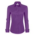 thumbnail image 1 of Camisas de vestir para mujer de silicona, manga larga, color morado oscuro, 1 of 8