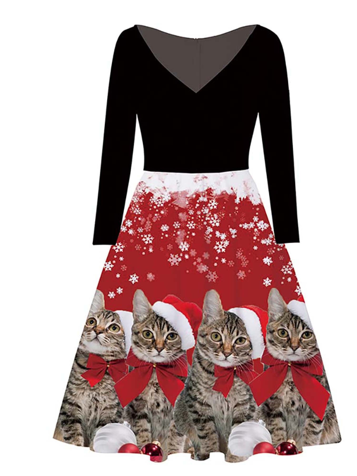 plus size christmas cat dress