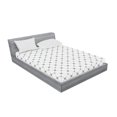 thumbnail image 2 of Ambesonne Geometric Fitted Sheet & Pillow Sham Set, Dotted Modern Flowers, Full, Grey and White, 2 of 2