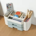 thumbnail image 3 of Desk Organizer with 2-Tier Drawer,Countertop Storage Bin with 6 Compartments,Portable Storage Basket for Bedroom,Bathroom and Kitchen, 3 of 5