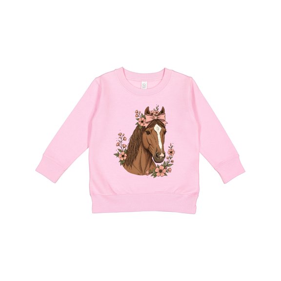 Inktastic Horse Girl Flowered Cute Toddler Sweatshirt