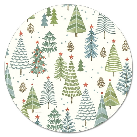 CounterArt "Jolly Trees" 4mm Tempered Glass Lazy Susan 13" Diameter