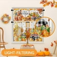 thumbnail image 4 of Mloabuc Hello Pumpkins Kitchen Window Curtains and Valances Set 36 Inch, Fall Farmhouse Buffalo Plaid Truck Harvest Short Tier Curtain for Cafe Living Room Bathroom, Autumn 3 Pieces Set Kitchen Decor, 4 of 6