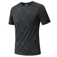 thumbnail image 3 of Vibrex Men's Crew Neck Printed Short Sleeve Athletic Quick-Dry T-Shirt - Moisture-Wicking Fabric, Casual & Sports Wear for Summer, Gym, Running, Outdoor Activities,Black_XL, 3 of 8