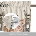 thumbnail image 6 of Home Sweet Home Valance Curtain for Windows Watercolor Floral Cow Pig Donkey Linen Texture Rod Pocket Curtain Valances Short Window Treatments for Kitchen Bathroom Laundry Basement 42 x 12 Inch, 6 of 9