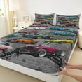 thumbnail image 3 of Feelyou Rcing Car Teens Twin Sheet Sets, Extreme Speed Sport Bedding, 3-Piece, 3 of 7