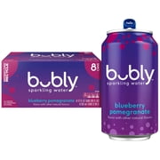 bubly Blueberry Pomegranate Sparkling Water, 12 fl oz, 8 Pack Cans