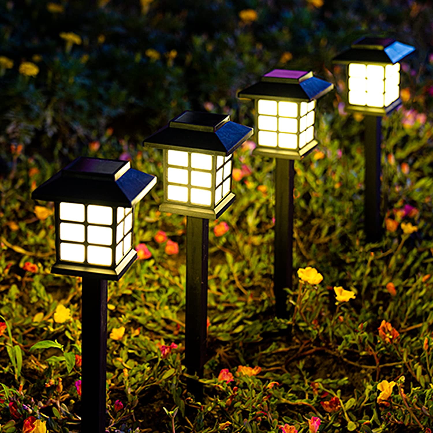 Solar Outdoor Lights,12 Pack LED Solar Lights Outdoor Waterproof, Solar Walkway Lights Maintain 10 Hours of Lighting for Your Garden, Landscape, Path, Yard, Patio, Driveway