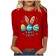 thumbnail image 1 of Camisetas Casuales de las Mujeres Impresas 3/4 Manga Cuello Redondo Blusa, Moda Ligera Superior para el Hogar Y el Uso Diario, Cómoda Imitación de la Tela Del Estante, 1 of 7