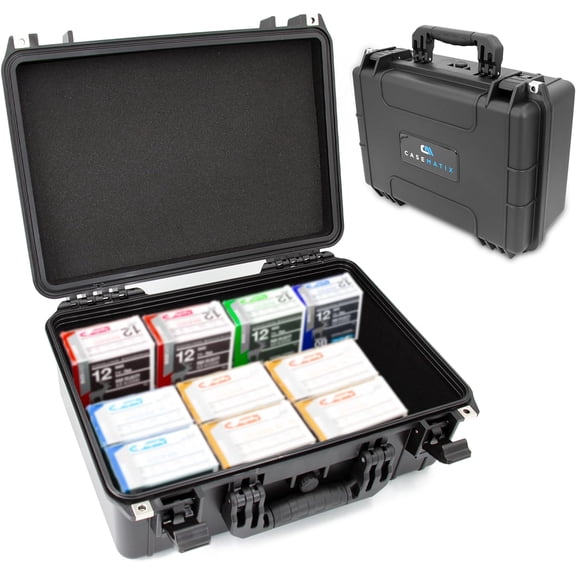 CASEMATIX 18" Waterproof Ammo Case, Lockable Hard Shell Ammo Box with Metal Padlock Rings - Ammunition Not Included