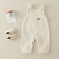 thumbnail image 2 of DXOUPM Baby Boy Girls Corduroy Overalls Toddler Bib Pants Suspender Jumpsuit Romper Fall Outfit Light Yellow 0-3M, 2 of 4