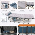 thumbnail image 3 of Heated Cot With Battery, Heated Camping Cots, Camping Cots with Mattress, for Adults, Folding Cot, with Pillow, Carry Bag & Storage Pocket, Extra Wide Sturdy, Holds Up to 500 Lbs (2 Pack, Grey), 3 of 15
