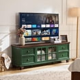 thumbnail image 4 of SAVOR LIFE Farmhouse TV Stand for Living Room, Rustic Green Entertainment Center with Storage Cabinet,Wood TV Console with 4 Drawers,Modern TV Stands for Bedroom,Green, 4 of 15