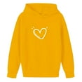thumbnail image 3 of Eltusu Girls Valentine's Day Hoodies, Comfy Loose Fit Pullover Heart Graphic Long Sleeve Sweatshirts Yellow Size 7-8 T, 3 of 4