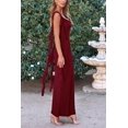 thumbnail image 4 of Vestido PRETTYGARDEN 2025 Verano Sin Mangas Maxi con Volantes Vino Tinto Talle S, 4 of 8